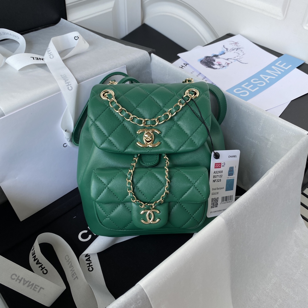 Lambskin Mini Backpack AS2908 Green